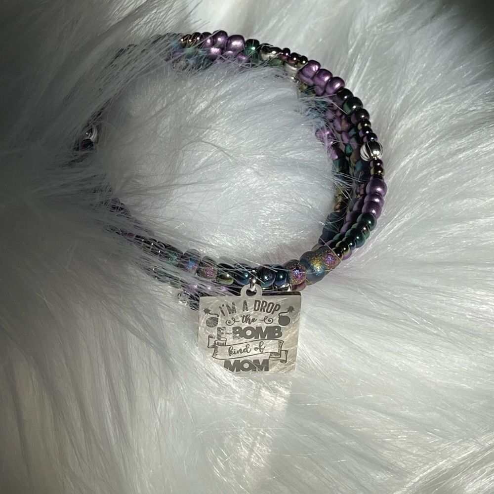 Handmade purple beaded wrap bracelet‎ for her/ bead bracelet/ wrap bracelet